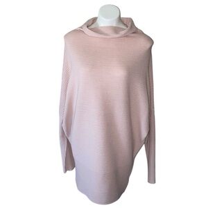 Kiind Of Women's Pastel Pink Oversized Cowl Neck Sweater
